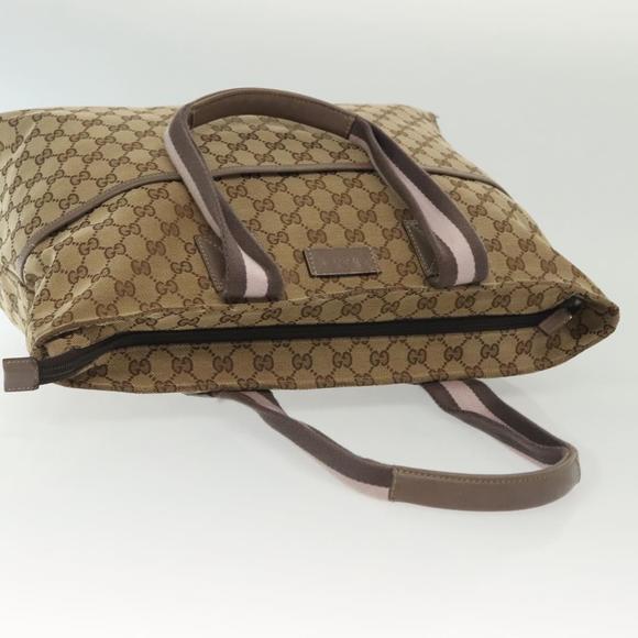 GUCCI GG Canvas Sherry Line Tote Bag Beige Gold 155524 Auth bs28913 - Picture 7 of 16